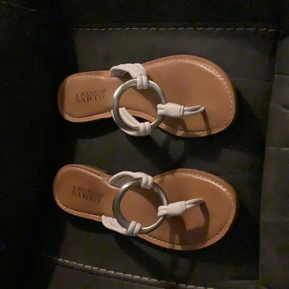 Franco Sarto white with metal sandals
